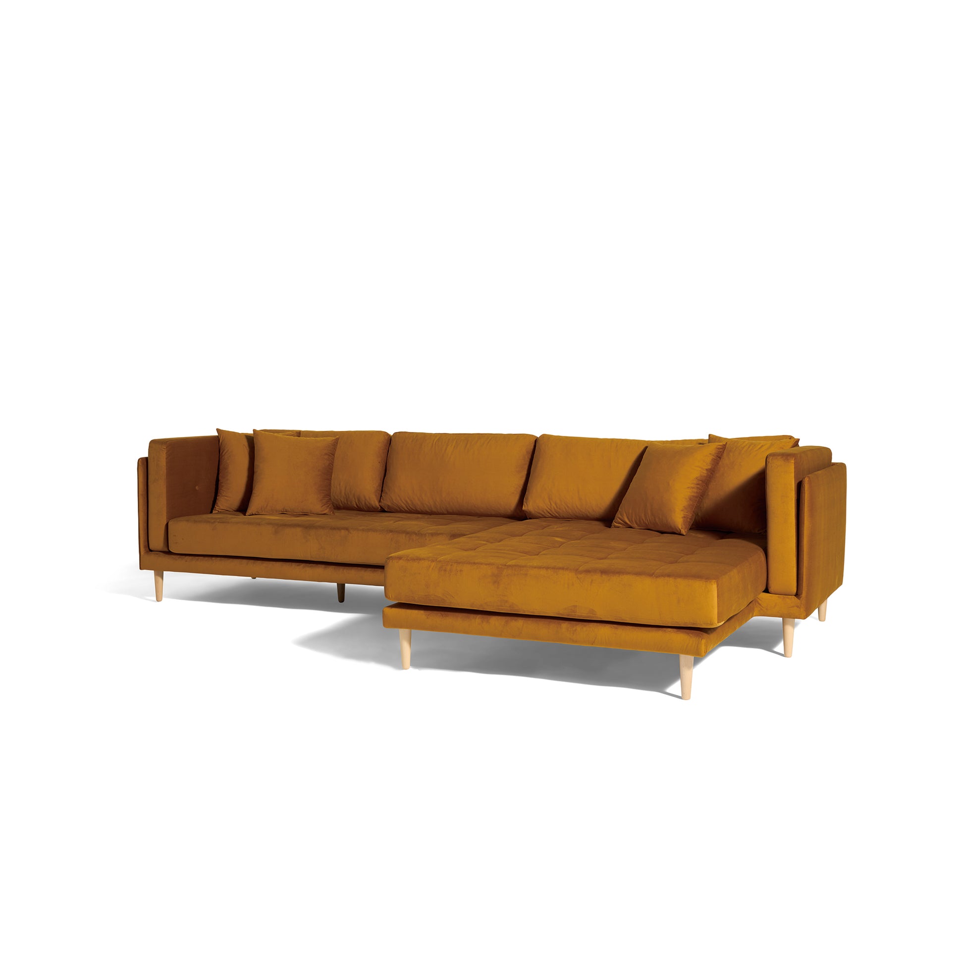 Cali højrevendt chaiselong sofa, velour - Møbelkompagniet