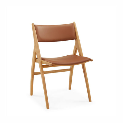 Roots spisebordsstol, Natur egetræ | Cognac læder