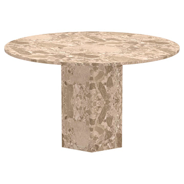 Naxos rundt marmor spisebord, latte, Ø130