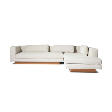 Manhattan chaiselong sofa højrevendt, Råhvid - Møbelkompagniet