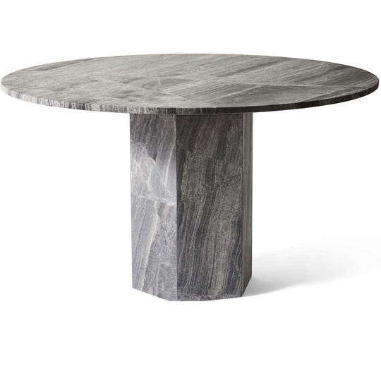 Naxos spisebord, river grey marmor | Ø130