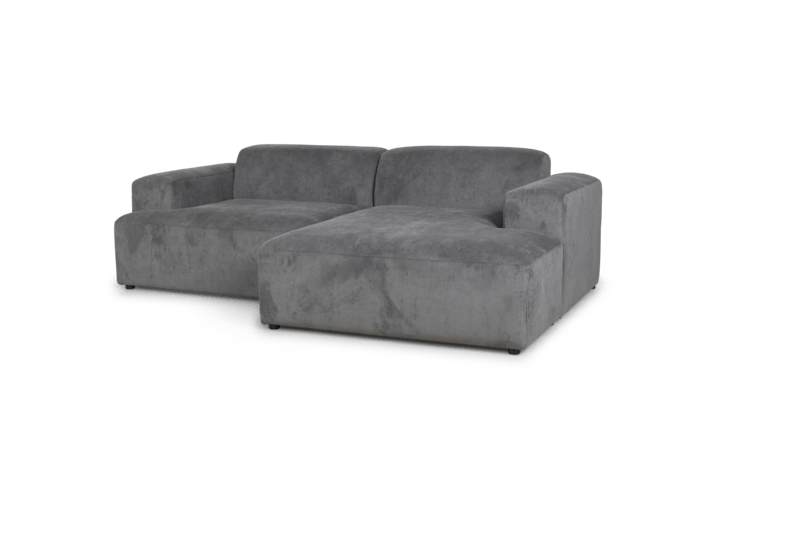 Madrid chaiselong sofa højrevendt, fløjl - Møbelkompagniet