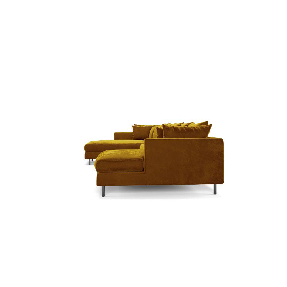 Ofelia velour U-sofa, højrevendt - Møbelkompagniet