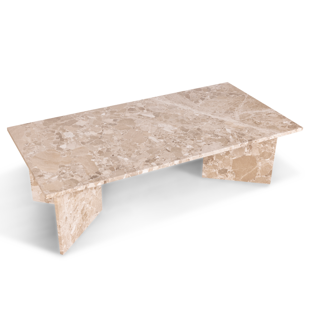 Vega latte marmor sofabord, 140x70 - Møbelkompagniet