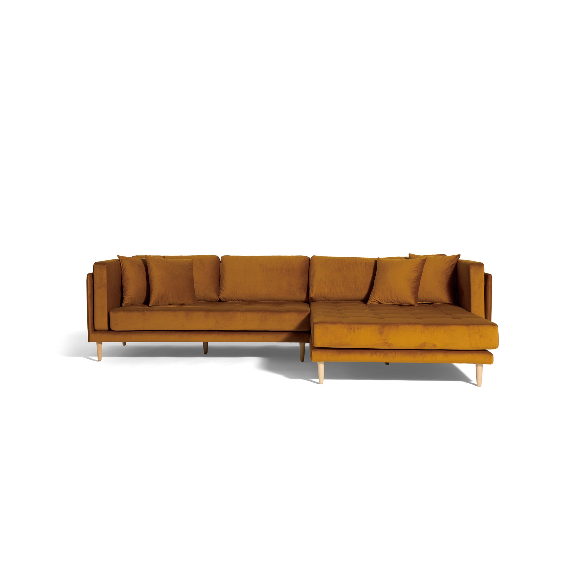Cali højrevendt chaiselong sofa, velour - Møbelkompagniet