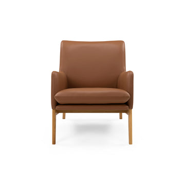Sova loungestol, Natur eg | Cognac læder
