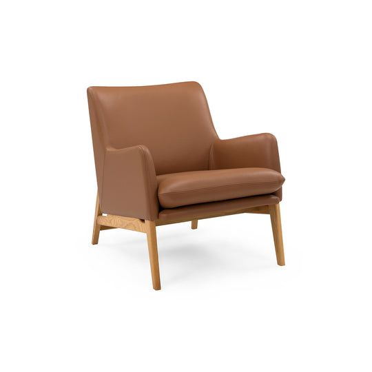 Sova loungestol, Natur eg | Cognac læder