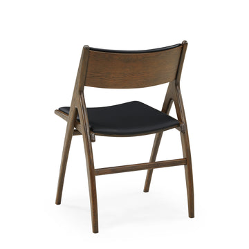 Roots spisebordsstol, Røget egetræ | Sort læder