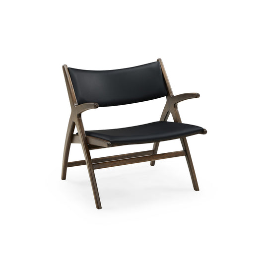 Roots lænestol, Røget eg | Sort læder