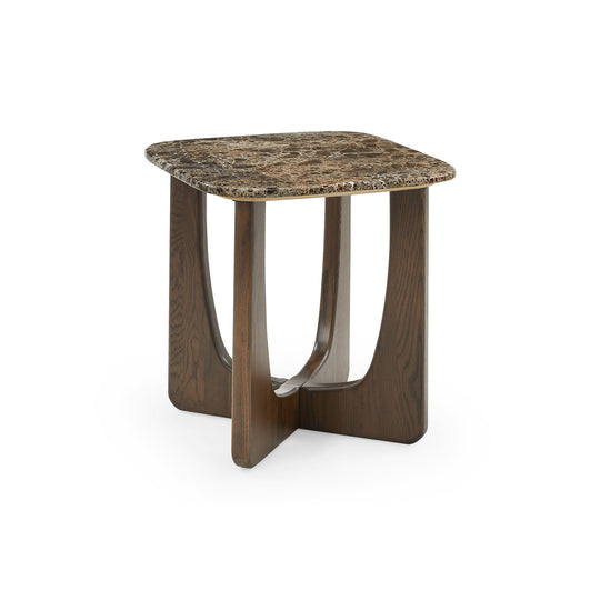 Orion hjørnebord, Egetræ/Emperador | 50x50