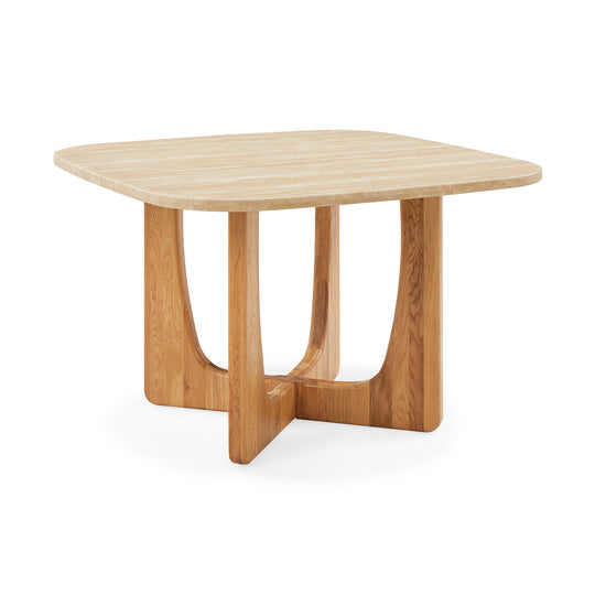 Orion spisebord, Marmor/Egetræ | 120x120