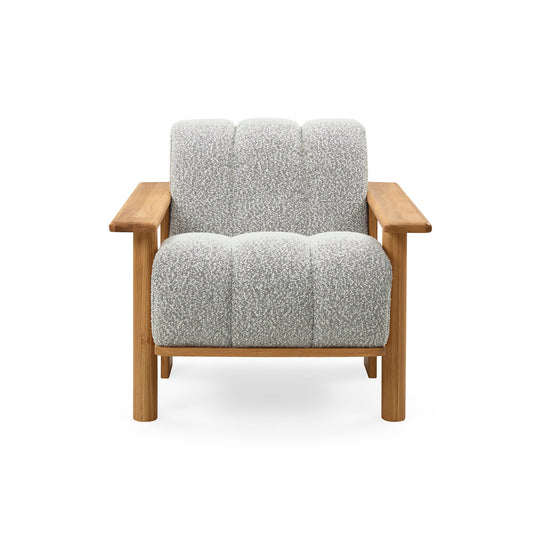 Stay loungestol, Creme/grå bouclé