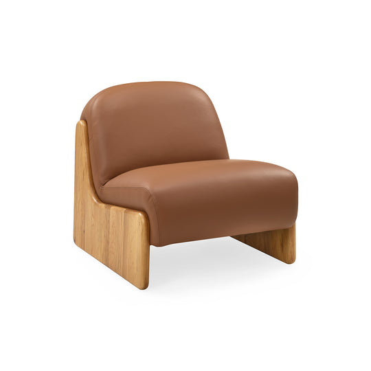 Ledge loungestol, Natur egetræ | Cognac læder