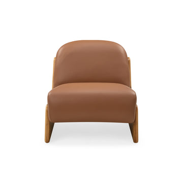 Ledge loungestol, Natur egetræ | Cognac læder