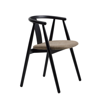 Relate spisebordsstol,  sort egetræ | stof