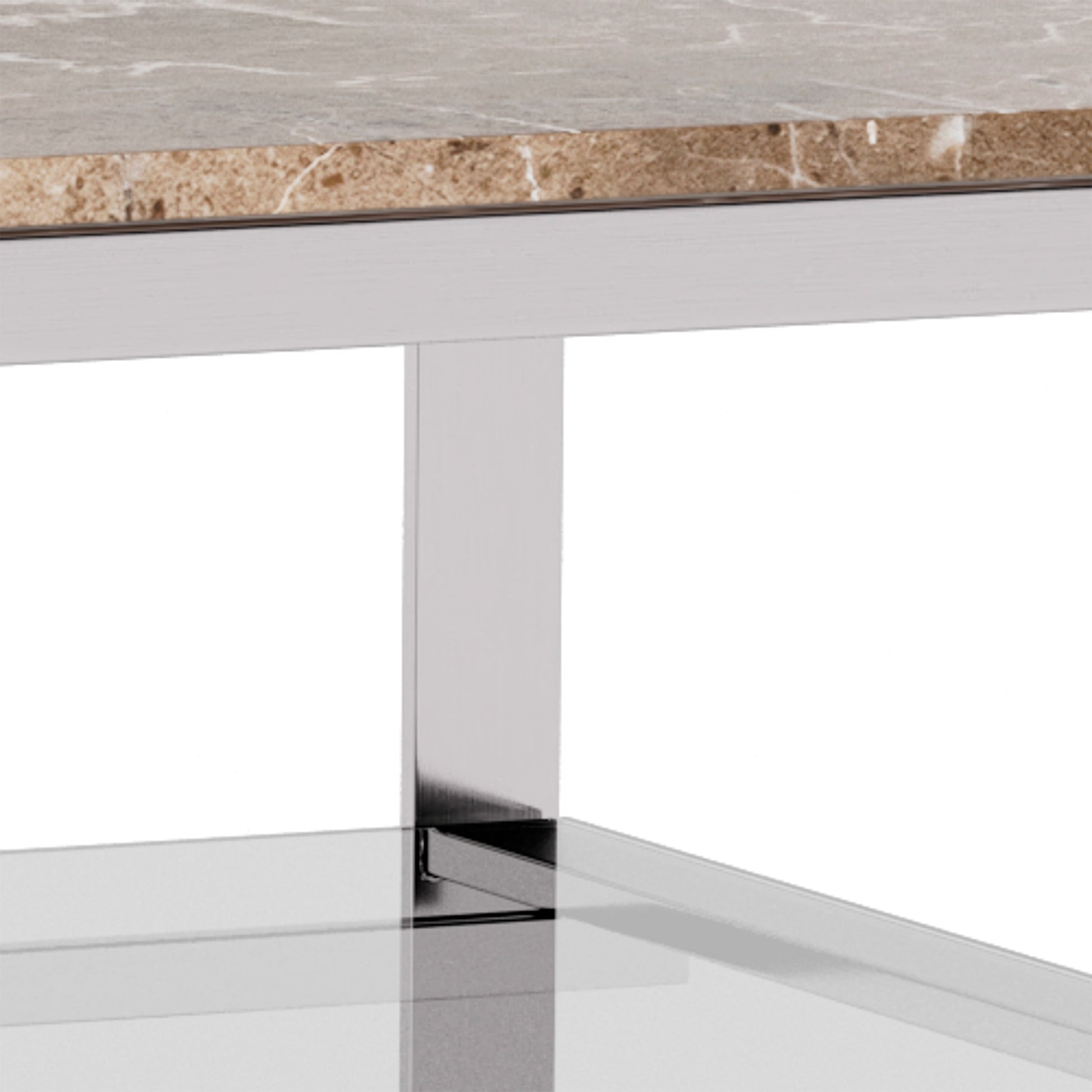 Strata sofabord, marmor emperador | Glas | 80x80 - Møbelkompagniet