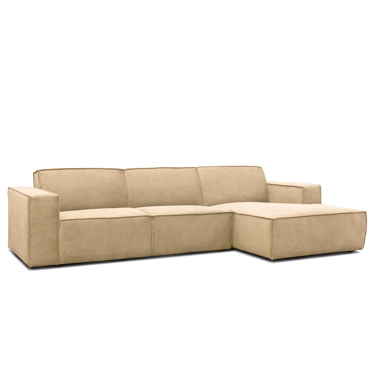 Lyon højrevendt sofa med chaiselong, fløjl - Møbelkompagniet