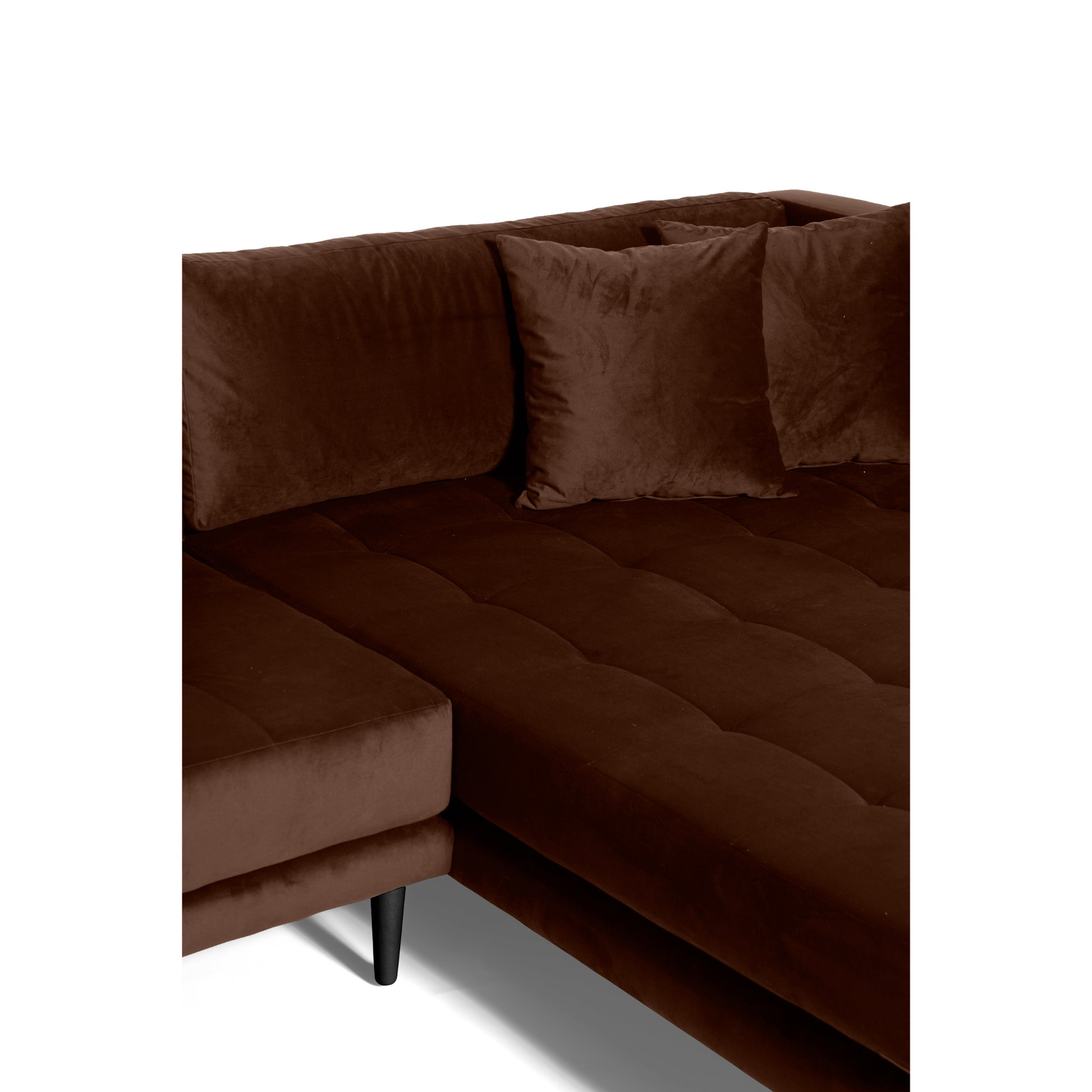 Cali højrevendt U-sofa, velour - Møbelkompagniet
