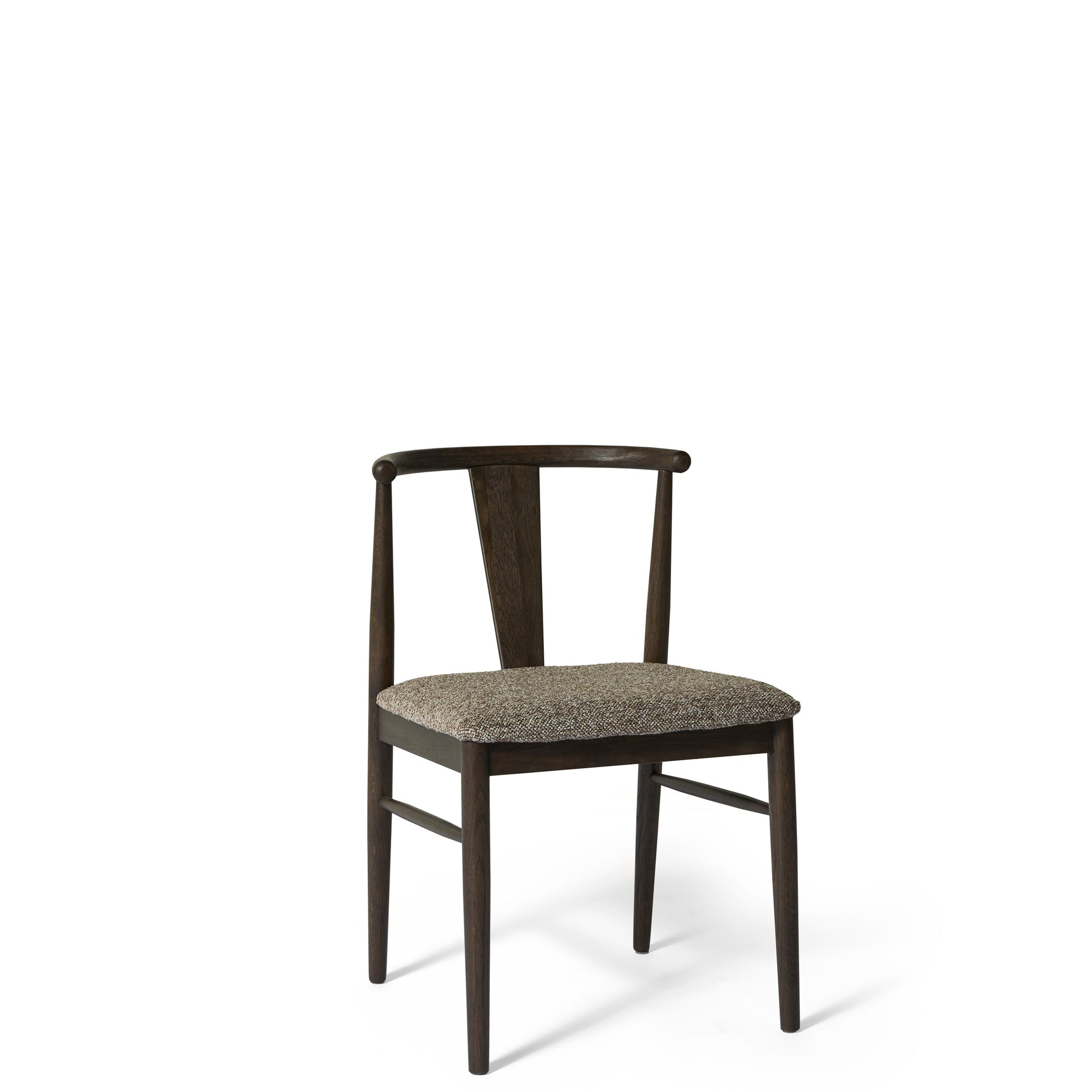 Mori spisebordsstol, røget egetræ | stof brun/beige - Møbelkompagniet