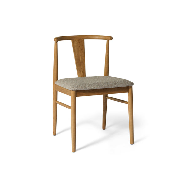 Mori spisebordsstol, egetræ | stof beige