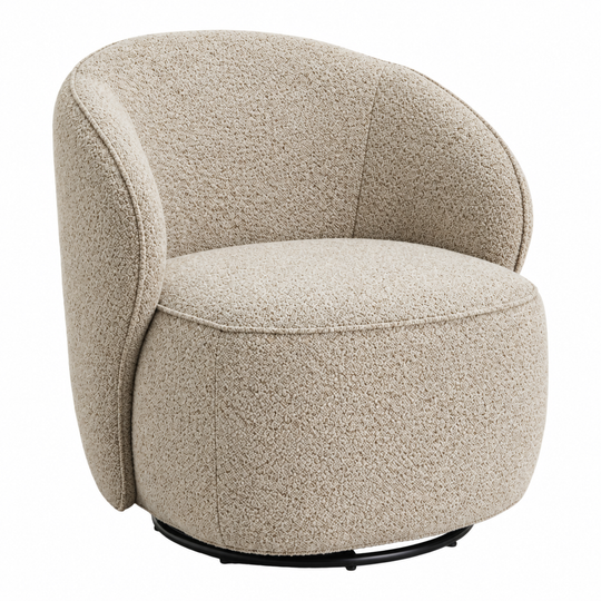 Nubo loungestol, Drejefunktion | Amiya Bouclé Beige