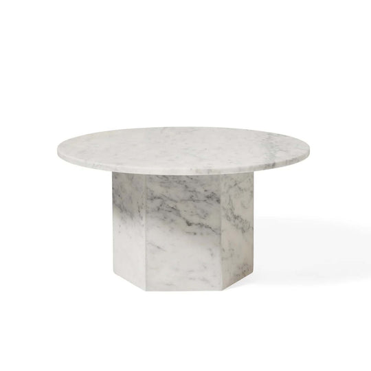 Naxos sofabord, hvid marmor | Ø80