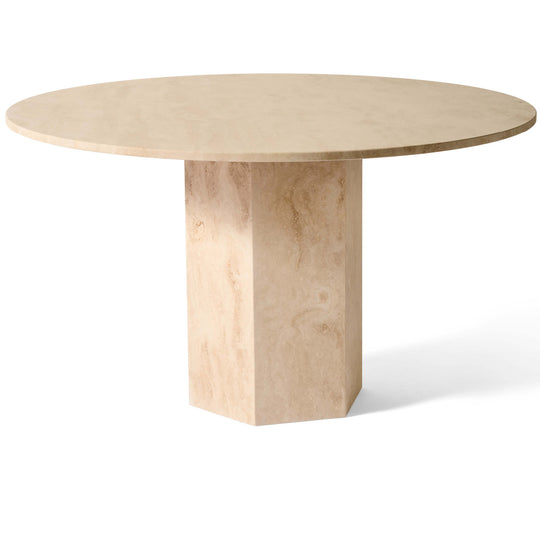 Naxos spisebord, travertin marmor | Ø130