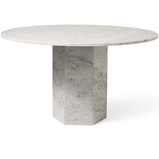 Naxos spisebord, hvid marmor | Ø130