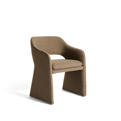 Plush spisebordsstol, Amiya Bouclé Brun