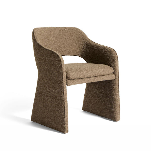 Plush spisebordsstol, Amiya Bouclé Brun