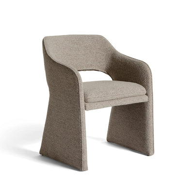 Plush spisebordsstol, Crush Bouclé Grå/Beige