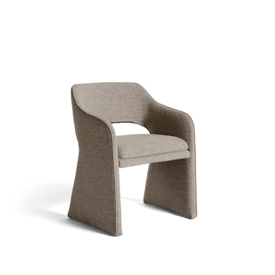 Plush spisebordsstol, Crush Bouclé Grå/Beige