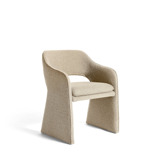 Plush spisebordsstol, armlæn | Amiya Bouclé Beige
