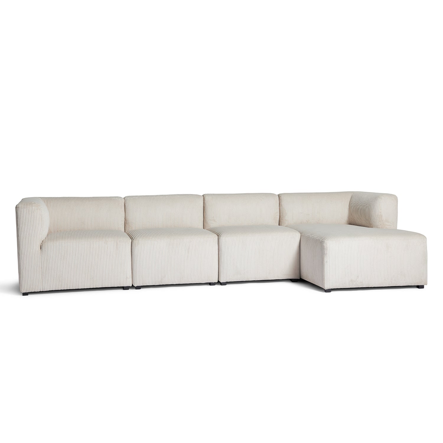 Roma XL chaiselong sofa højrevendt, Beige fløjl - Møbelkompagniet