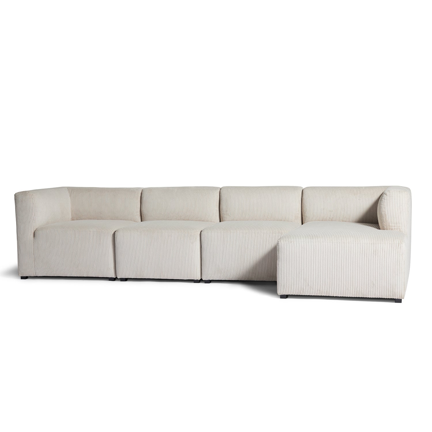 Roma XL chaiselong sofa højrevendt, Beige fløjl - Møbelkompagniet