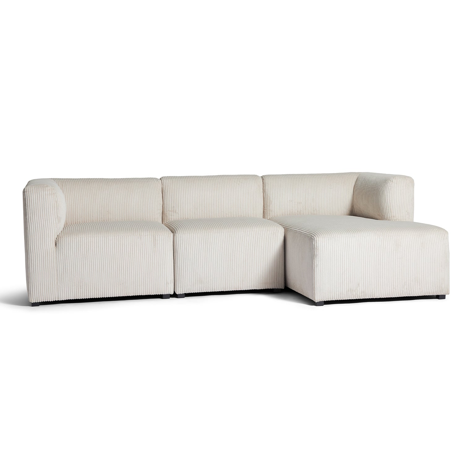 Roma chaiselong sofa højrevendt, Beige fløjl - Møbelkompagniet