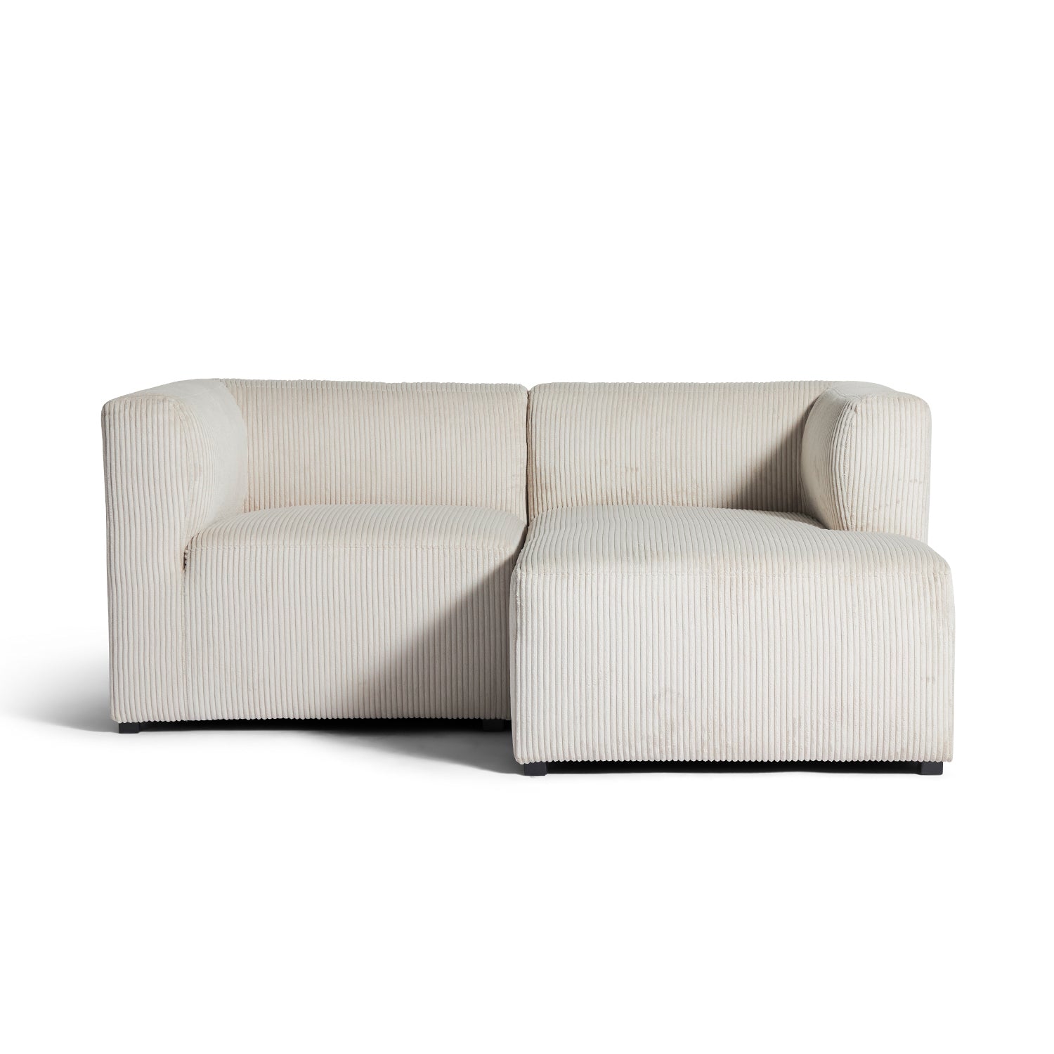Roma lille chaiselong sofa højrevendt, Beige fløjl - Møbelkompagniet