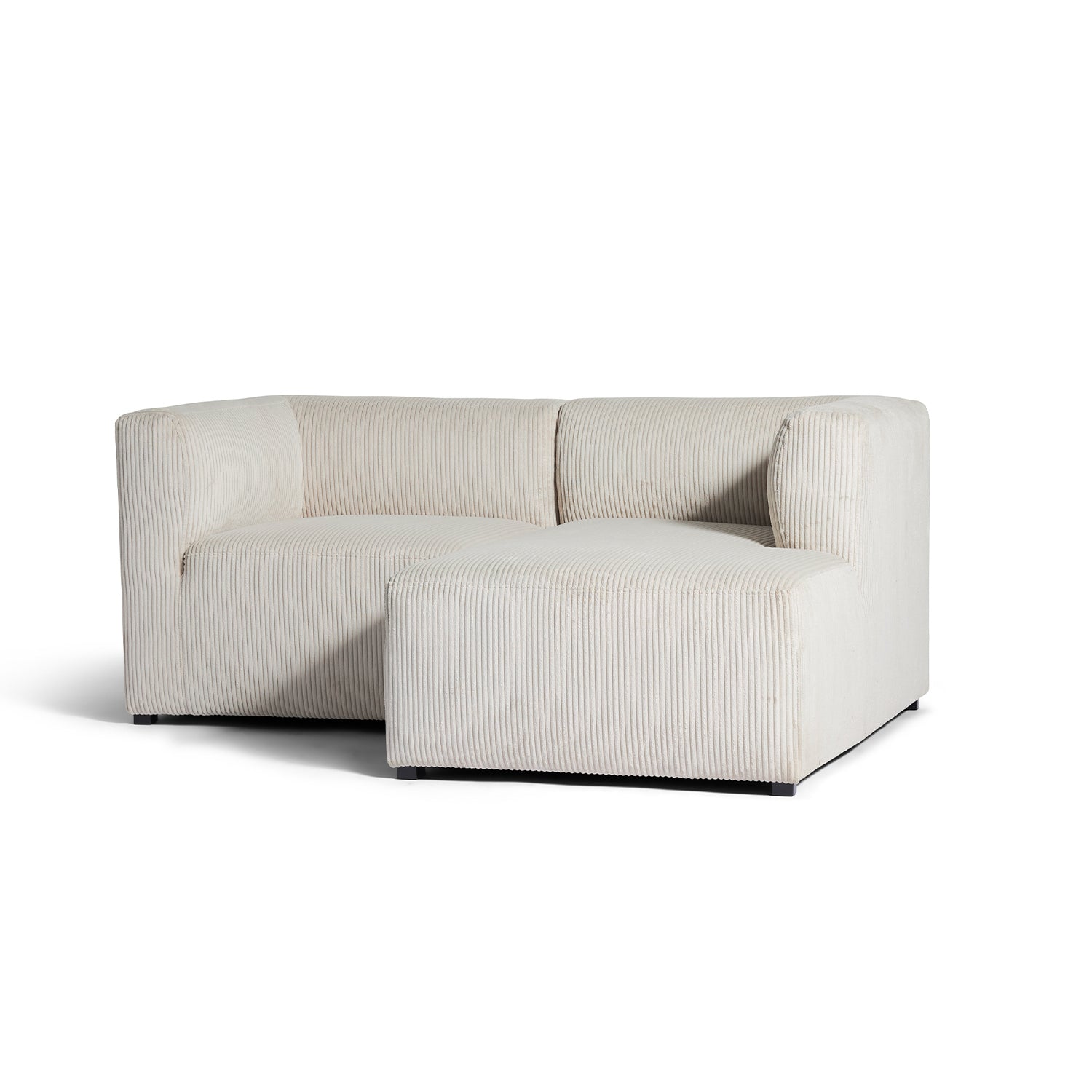 Roma lille chaiselong sofa højrevendt, Beige fløjl - Møbelkompagniet