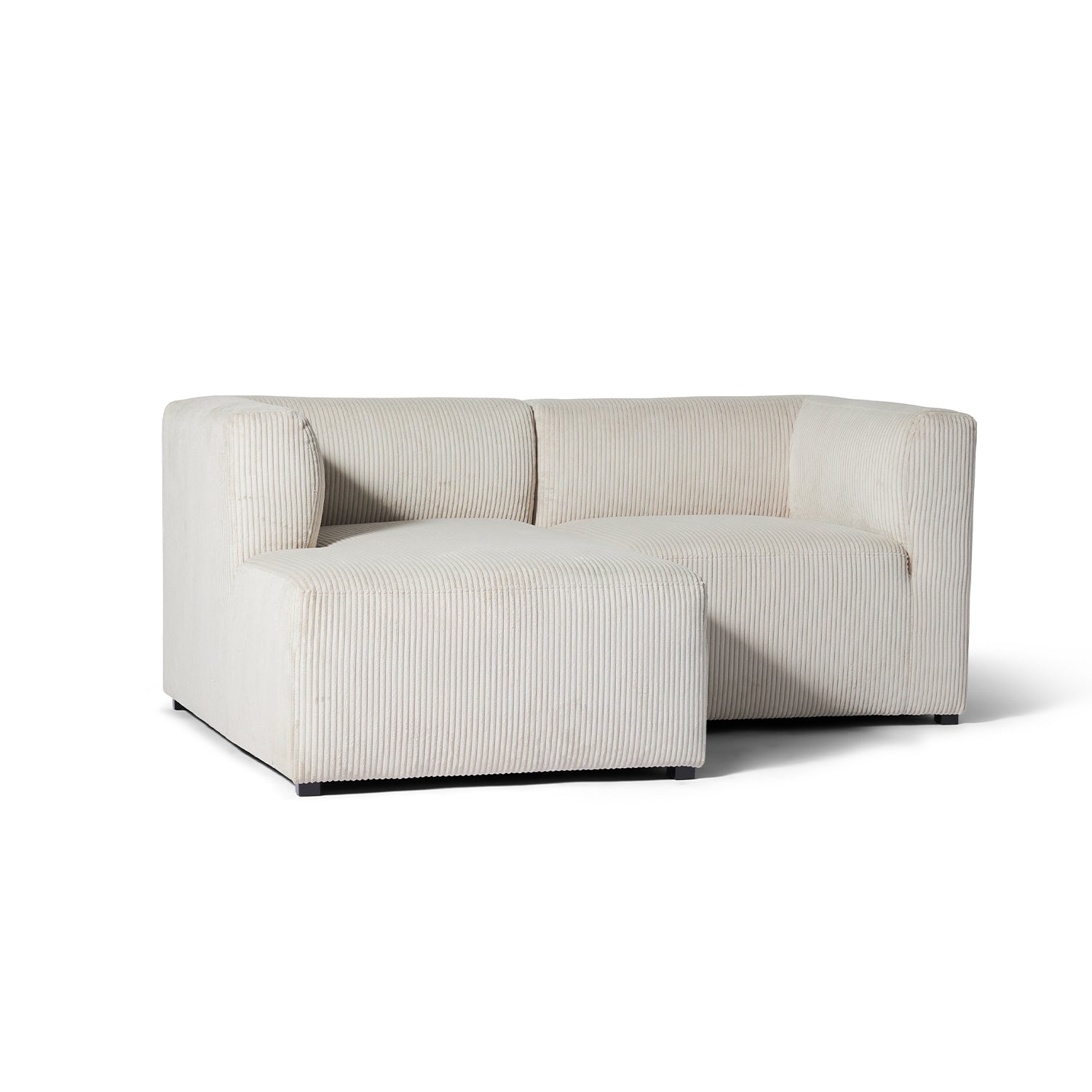 Roma lille chaiselong sofa venstrevendt, Beige fløjl - Møbelkompagniet