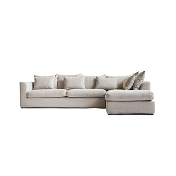 Shabby Chic hjørnesofa, højrevendt