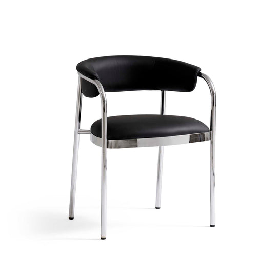 Studio spisebordsstol, Armlæn | Sort læder