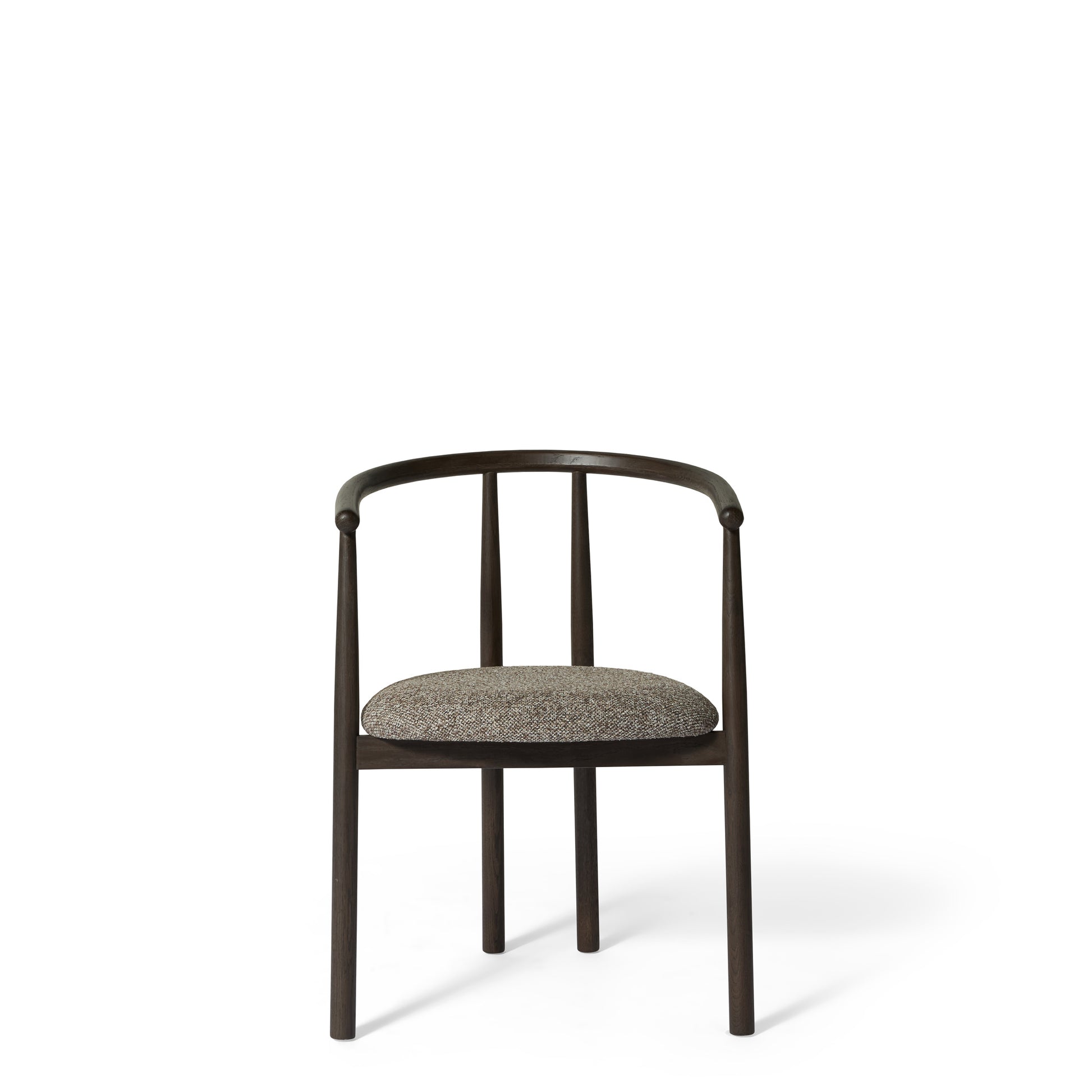 Valla spisebordsstol, røget egetræ | stof brun/beige | armlæn - Møbelkompagniet