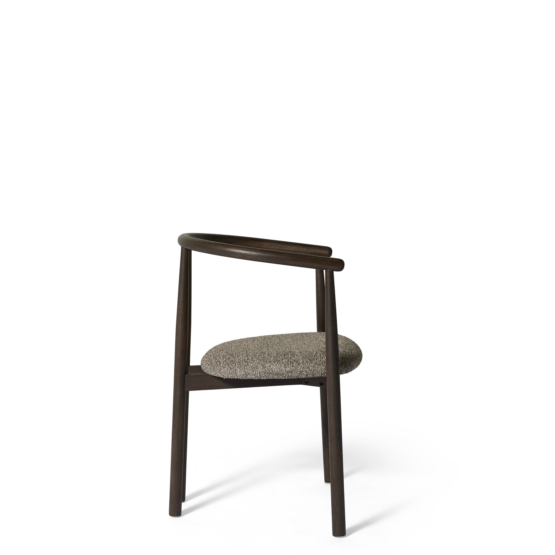 Valla spisebordsstol, røget egetræ | stof brun/beige | armlæn - Møbelkompagniet