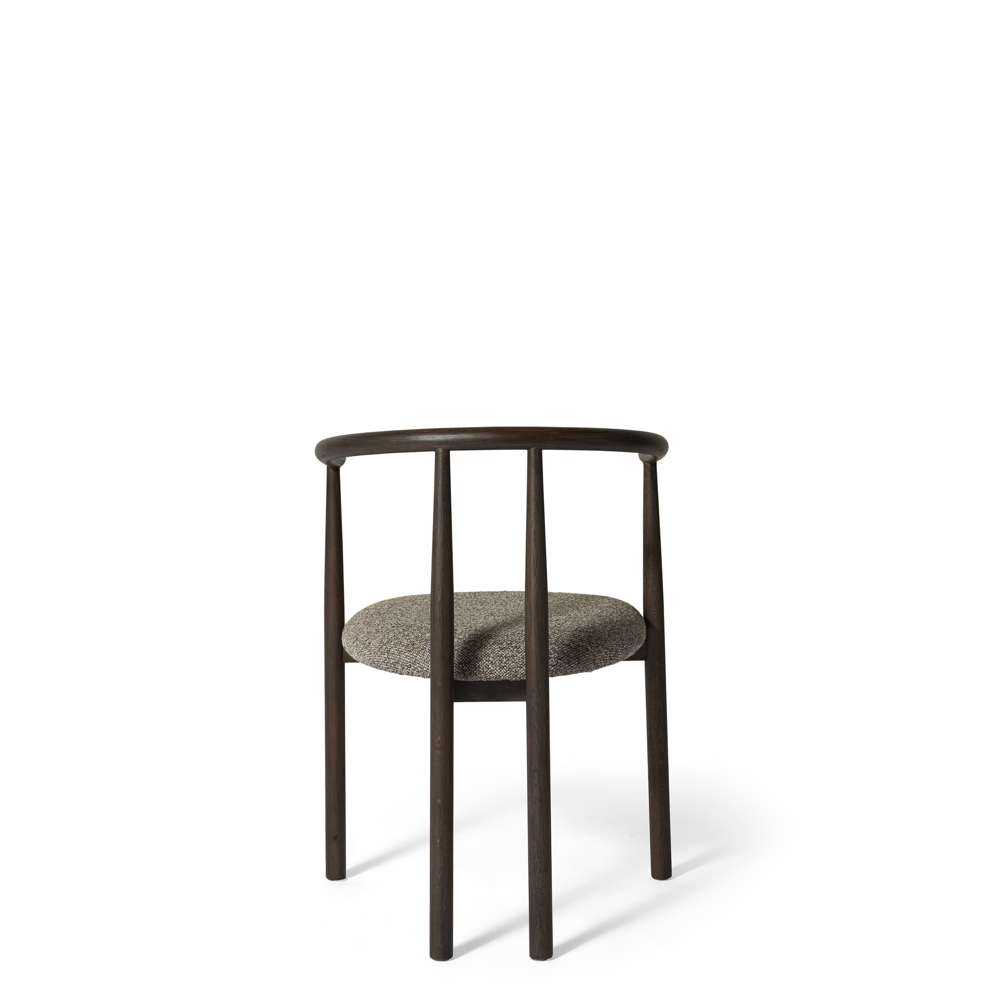 Valla spisebordsstol, røget egetræ | stof brun/beige | armlæn - Møbelkompagniet