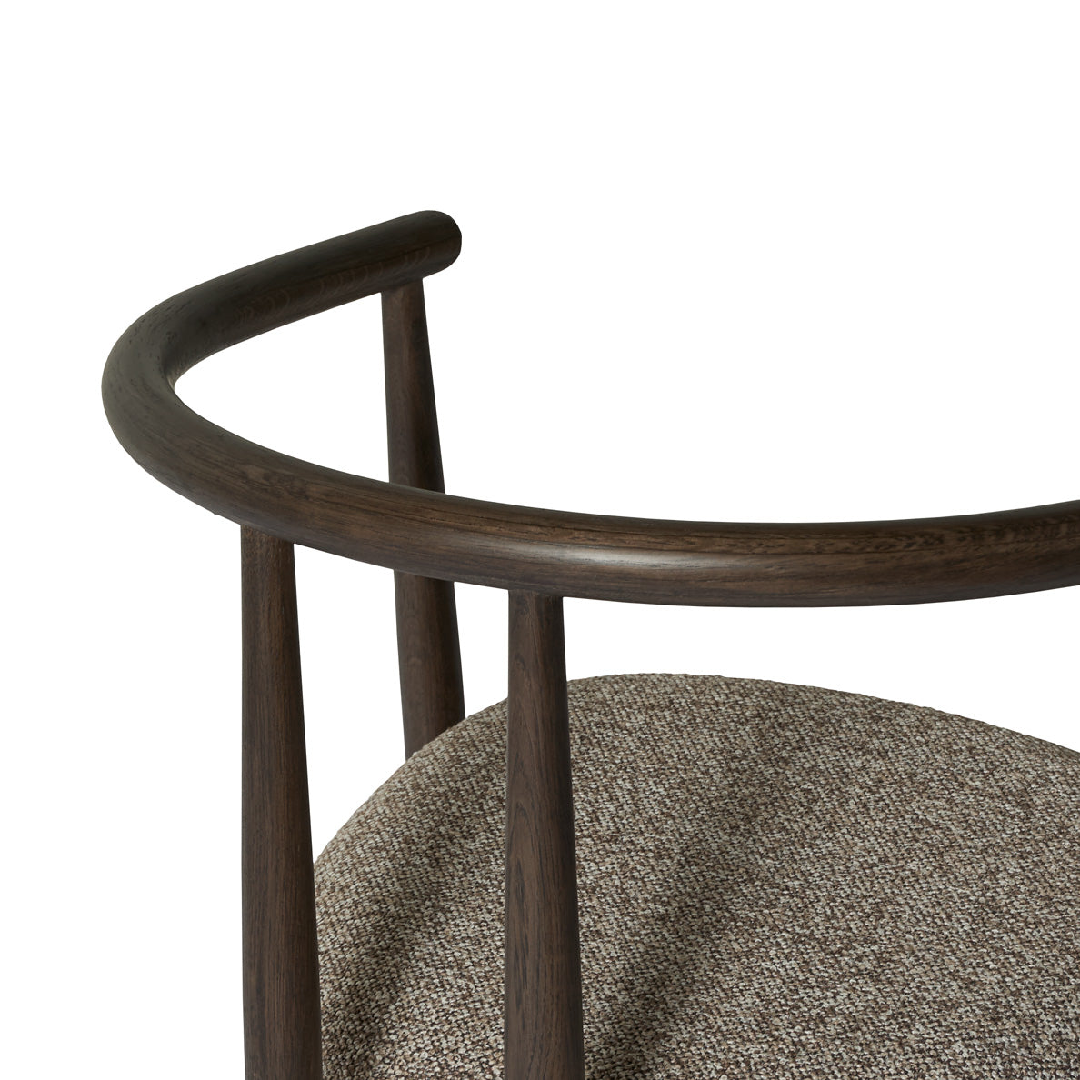 Valla spisebordsstol, røget egetræ | stof brun/beige | armlæn - Møbelkompagniet