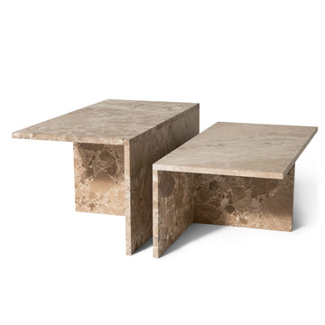 Velasca sofabordssæt, latte marmor | 90x90