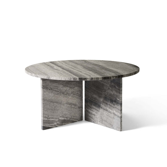 Vega sofabord, river grey marmor | Ø90