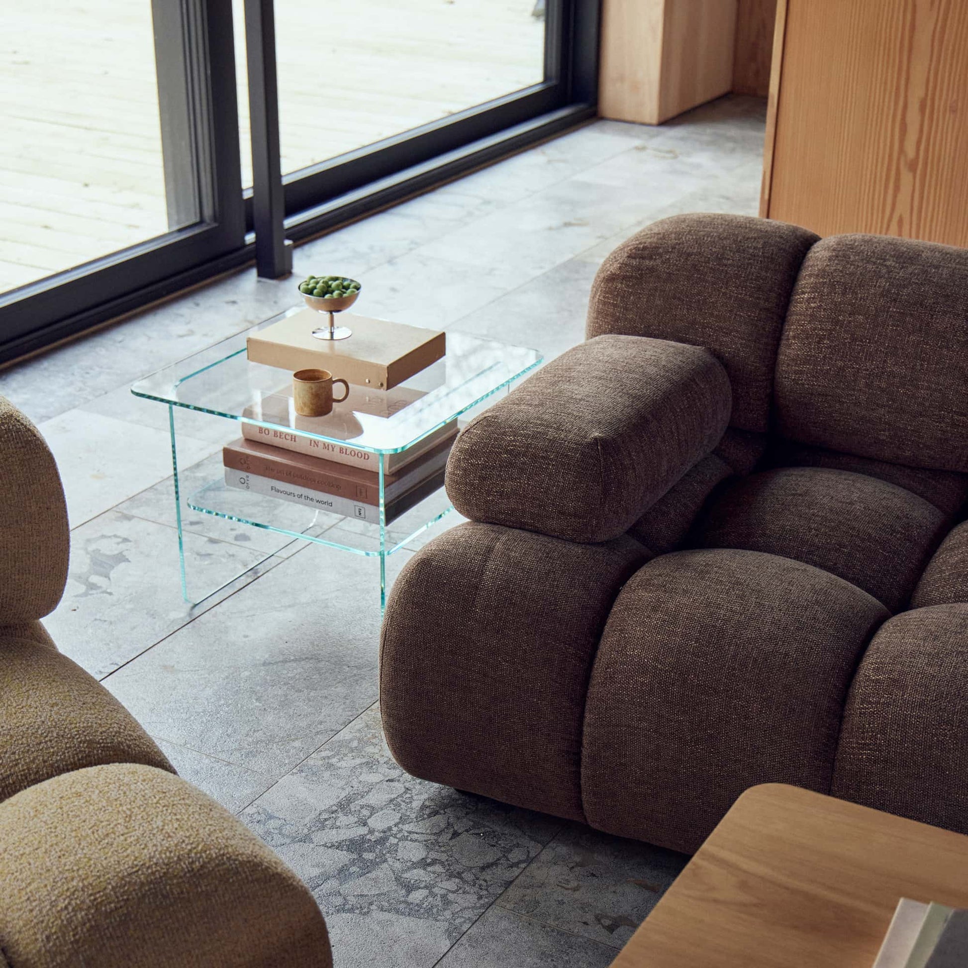 Vetro hjørnebord, glas | 50x50 - Møbelkompagniet