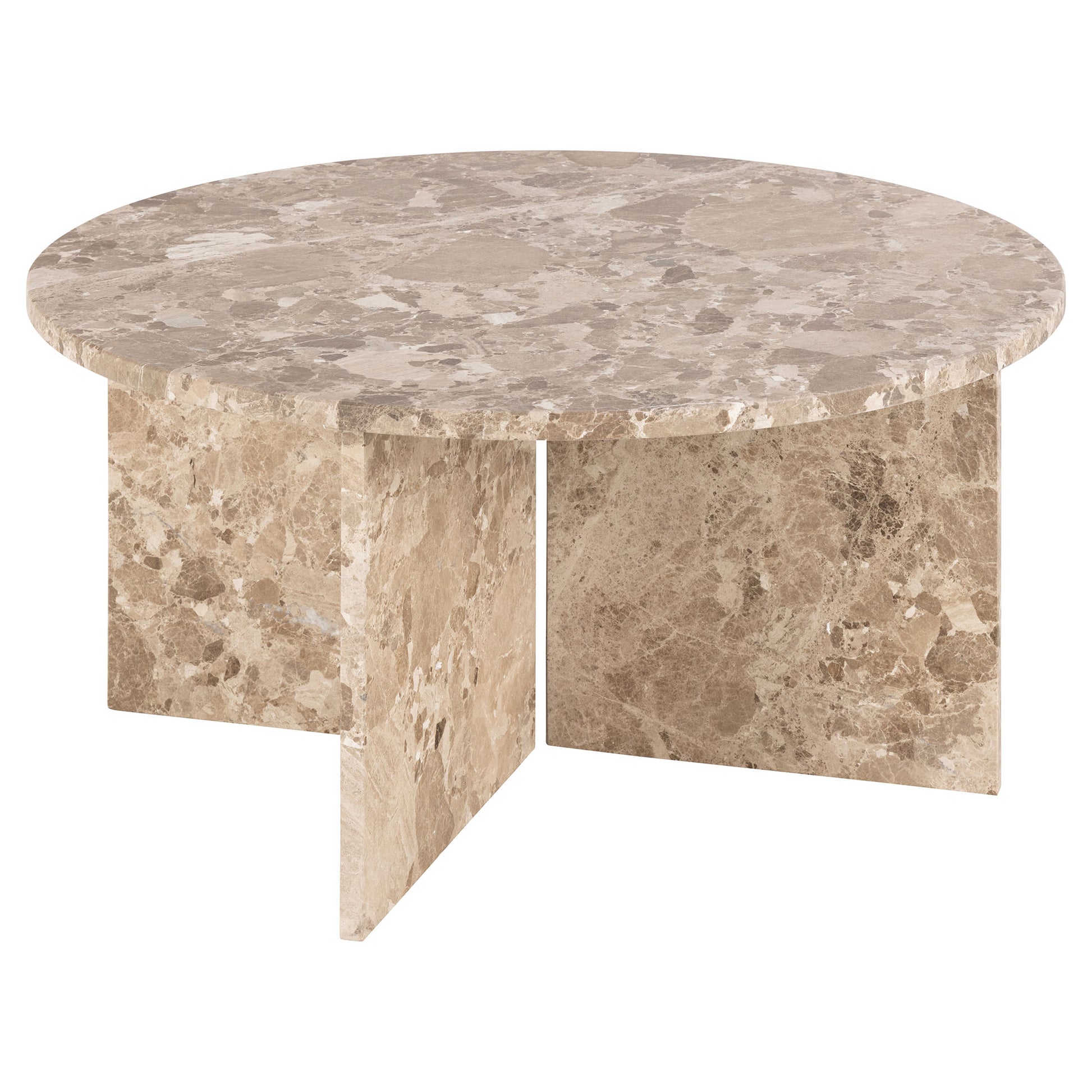 Vega rundt marmor sofabord, latte, Ø90 - Møbelkompagniet