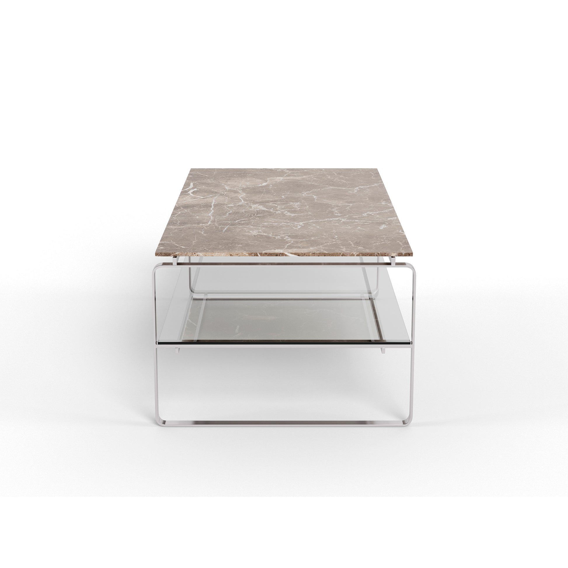 Strata sofabord, marmor emperador | Glas | 120x60 - Møbelkompagniet